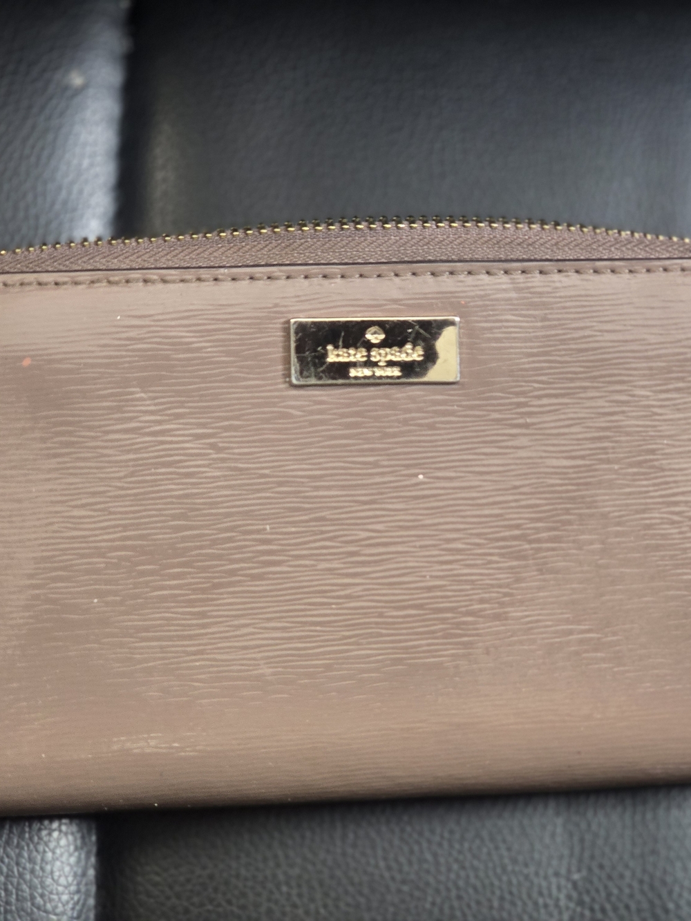 Kate Spade Brown Textured Leather Wristlet